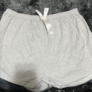 Gray Lounge Shorts with Ribbon Tie